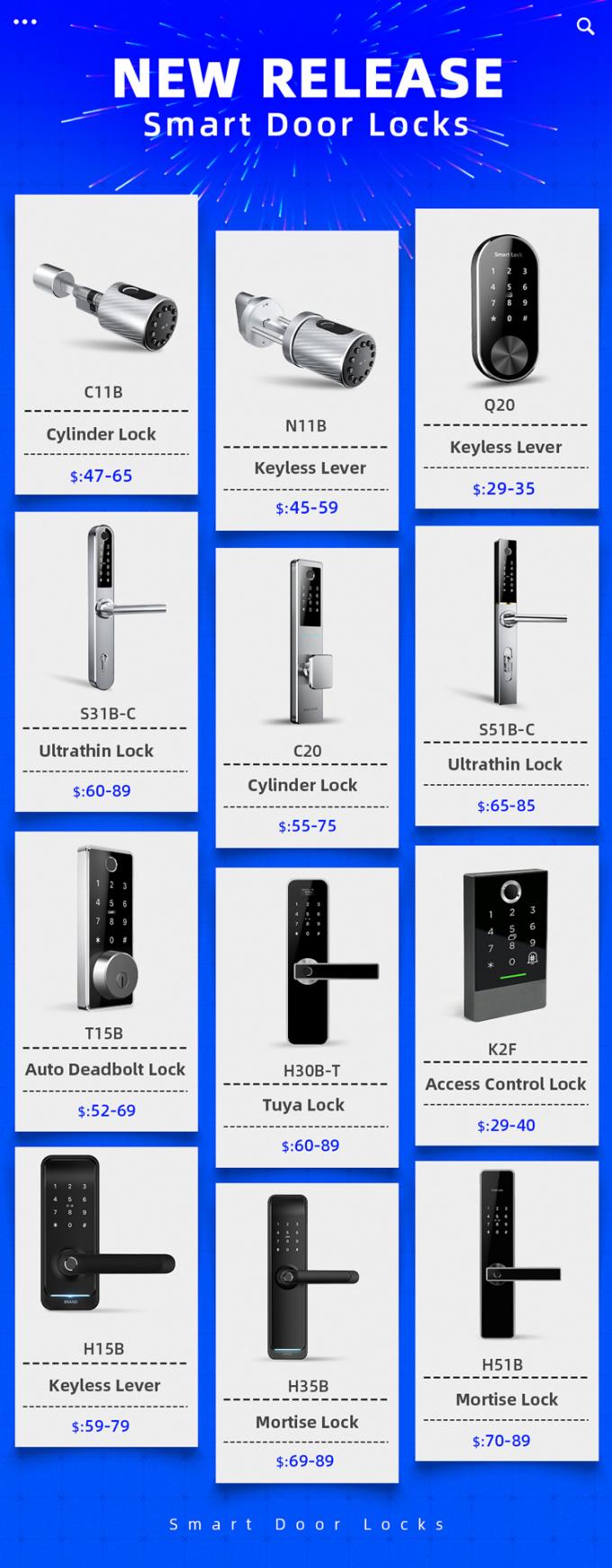 Il telefono chiave meccanico elettronico delle serrature di porta di parola d'ordine domestica di tocco sblocca la serratura di porta di Smart 10